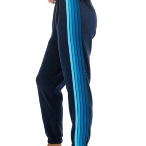 Aviator Nation 5 stripe sweatpants - navy/blue - size m